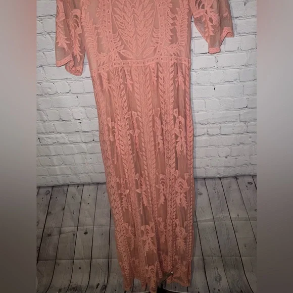 Orange Creek Long Pink floral dress size S/M - Picture 11 of 11